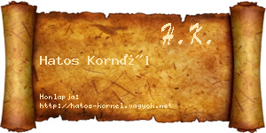 Hatos Kornél névjegykártya